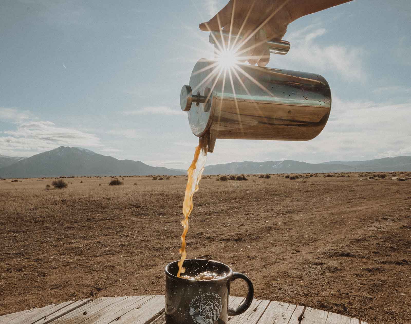 pouring coffee